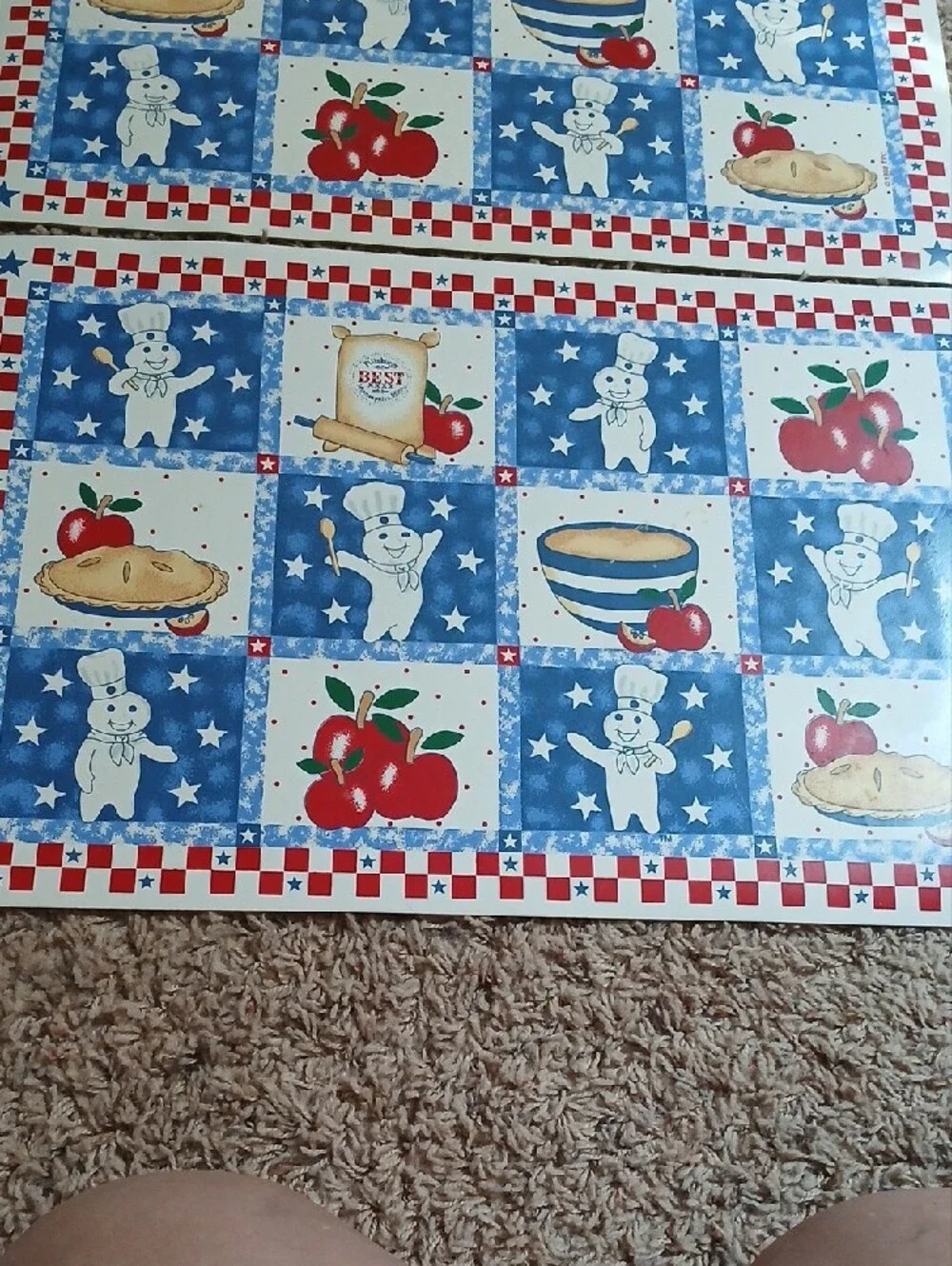 Pillsbury Doughboy Decorative Placemats - Blue, Red, White